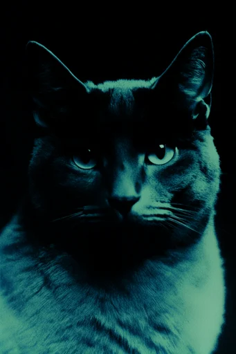 High-Contrast Neon Noir style reference image — psychedelic infrared glow