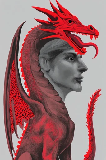 Chromatic Surrealist Portraits style reference image — high-contrast graphic elements