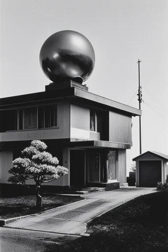 Monolithic Brutalist Noir style AI image example 4