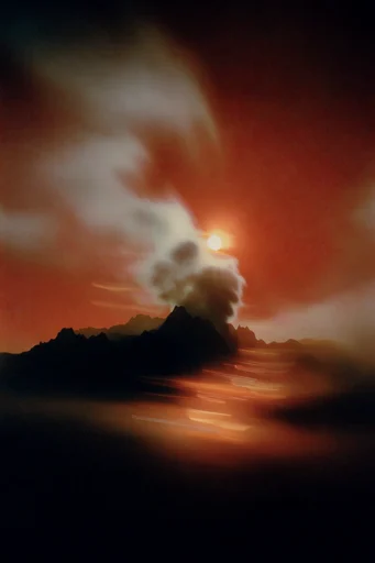 Crimson Spectral Noir style reference image — infrared crimson and black