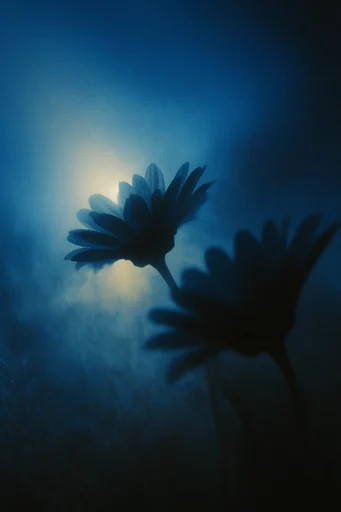 Cinematic Nocturnal Silhouette style reference image — vintage film grain
