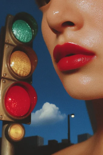 Hyper-Glossy Surreal Editorial style reference image — dramatic deep shadows