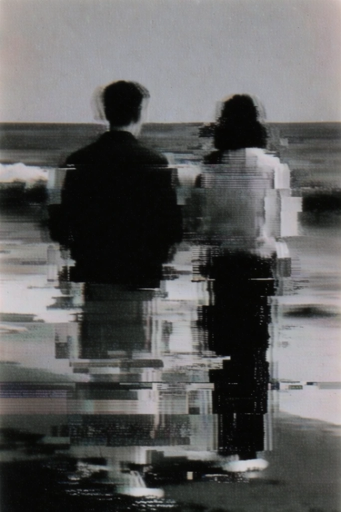 Monochrome Analog Glitch style AI image example 2