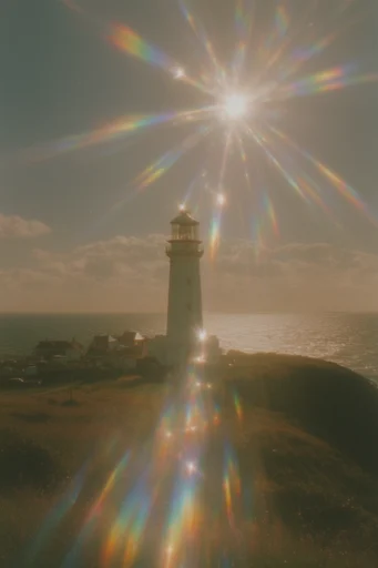 Prismatic Sunlit Nostalgia style reference image — nostalgic golden hour