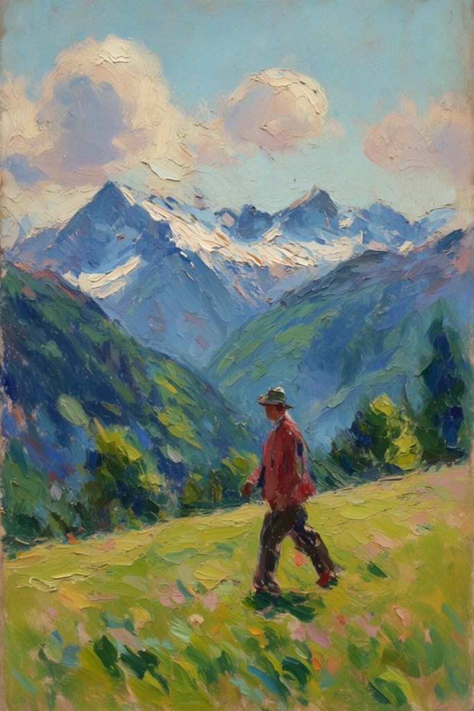 Textured Impasto Landscapes style AI image example 1