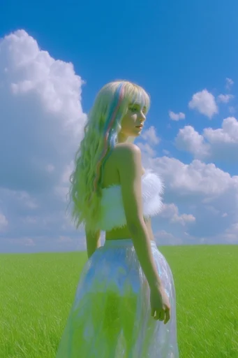 Surreal Liminal Pastoral style reference image — rolling green hills
