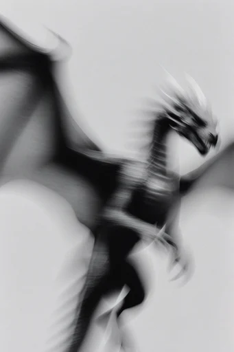 Ethereal Kinetic Monochrome style reference image — ghostly silhouettes