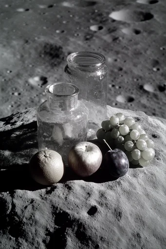 Monochromatic Cosmic Grunge style reference image — analog film grain
