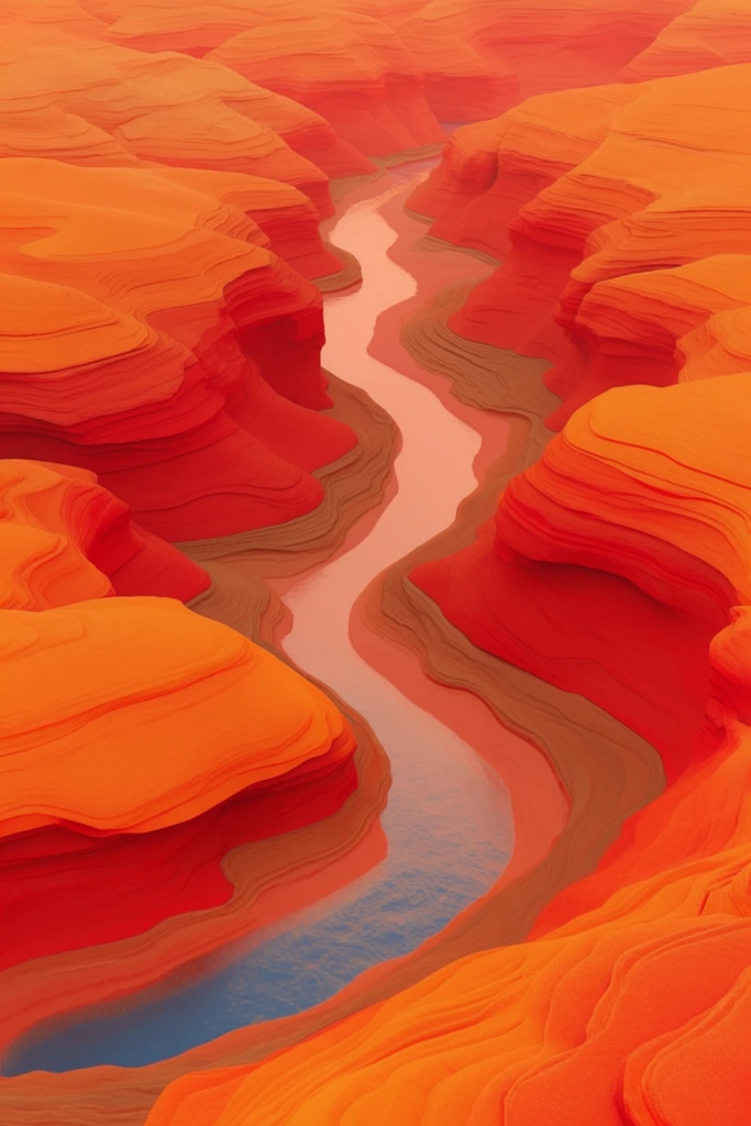 Graphic Surrealist Topography style AI image example 2