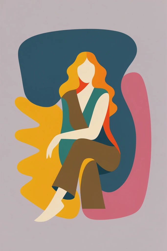 Mid-Century Graphic Minimalism style AI image example 1