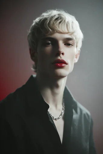 Avant-Garde Crimson Noir style reference image — glossy latex and matte textures