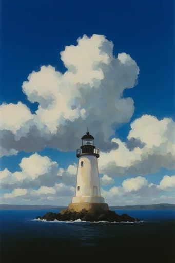 Surreal Nocturnal Cerulean style reference image — gouache and oil painting aesthetic