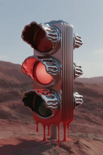 Glossy Surreal Fluidity style reference image — melting distortion