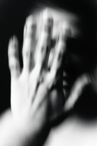 Cinematic Monochrome Surrealism style reference image — heavy analog film grain