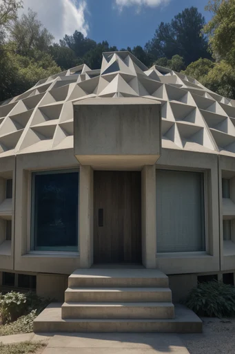 Monolithic Parametric Brutalism style AI image example 4