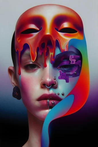 Surreal Psychedelic Fluidity style reference image — fluid liquid distortion