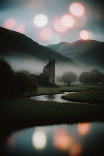 Cinematic Nocturnal Reflections style reference image — shot through glass