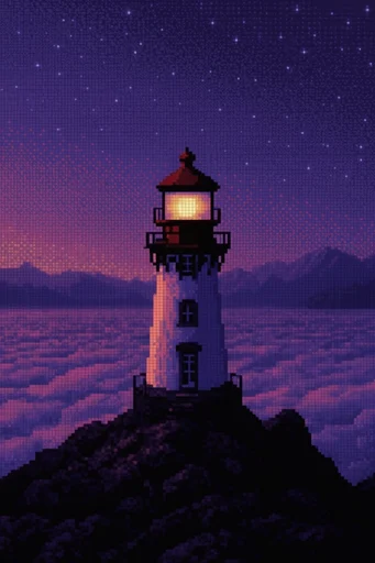 Nostalgic Violet Pixelscape style reference image — nostalgic game art