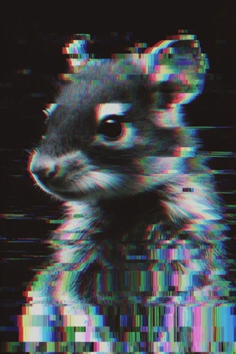Synthetic Glitch Core style AI image example 3