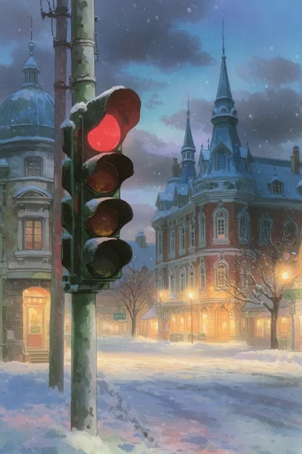 Cozy Twilight Fantasy style reference image — twilight blue hour