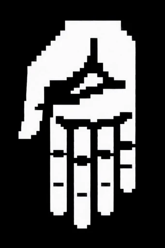 Monochrome Glitch Brutalism style reference image — digital glitch distortion