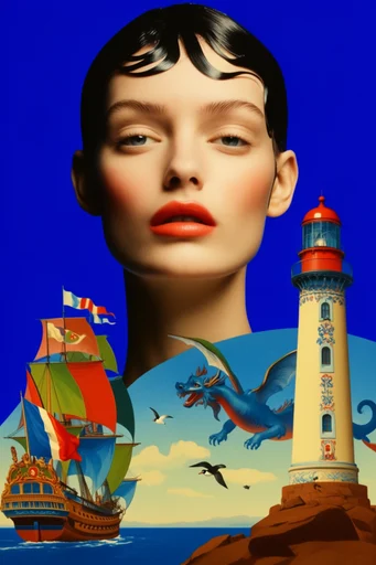 Surrealist Graphic Pop style reference image — vibrant primary colors