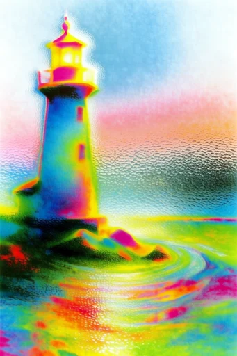 Tactile Neon Printcraft style reference image — frosted glass distortion
