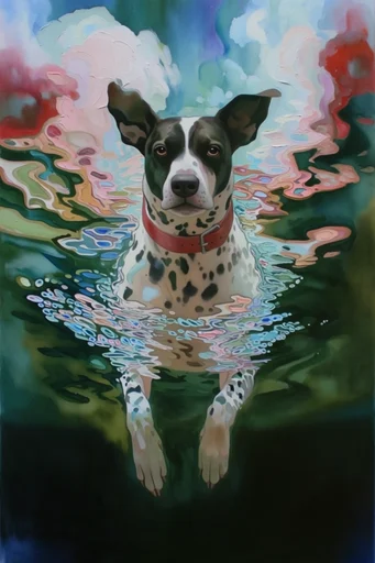 Submerged Impasto Surrealism style reference image — dreamlike fluid motion