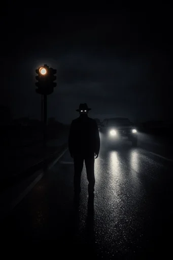 Cinematic Nocturnal Noir style reference image — chiaroscuro lighting