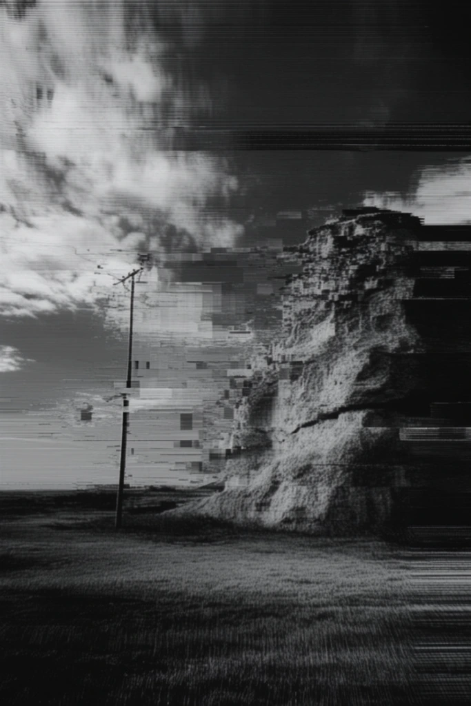 Monochrome Analog Decay style AI image example 2