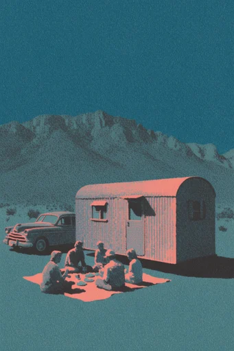 Nocturnal Risograph Mysticism style reference image — nocturnal mystical illustration