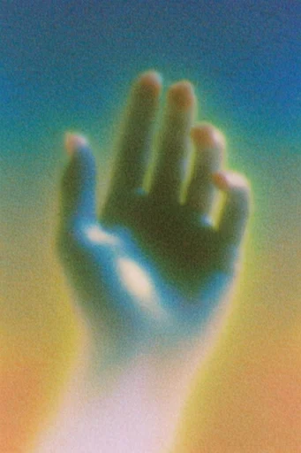 Corrupted Digital Dreamscape style reference image — retro analog grain