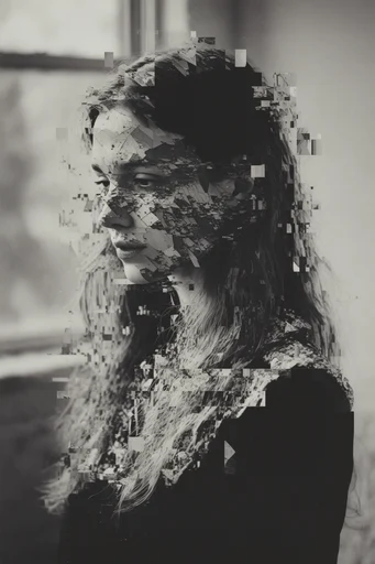 Fragmented Monochromatic Surrealism style reference image — high-contrast chiaroscuro