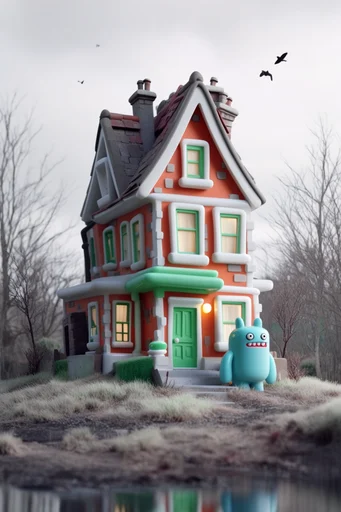 Glossy Urban Surrealism style AI image example 4