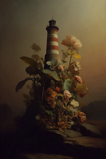 Surreal Deconstructed Portraiture style reference image — muted earth tones