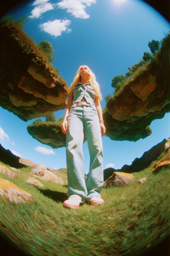 Dynamic Fisheye Surrealism style AI image example 2