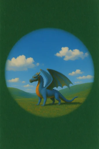 Nostalgic Surrealist Liminality style reference image — saturated blue tones