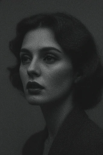 Stippled Noir Grain style reference image — soft focus blur