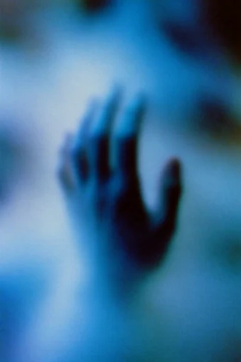 Ethereal Cyanotype Dreamscape style reference image — heavy film grain