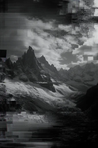 Monochrome Analog Decay style reference image — high-contrast monochrome