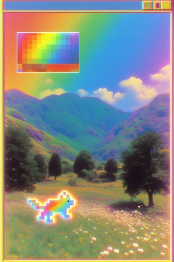 Nostalgic Glitch Dreamscape style reference image — dreamcore