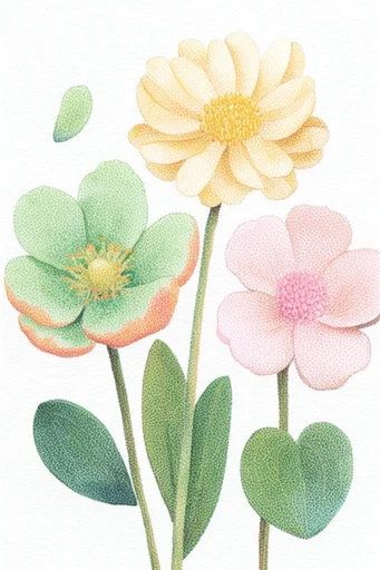 Nostalgic Grain Storybook style reference image — clean white background
