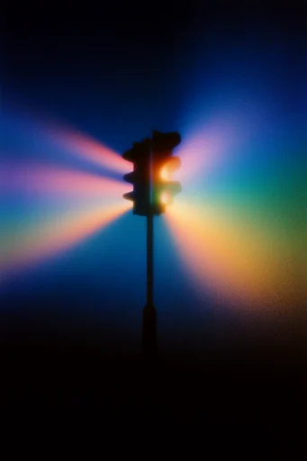 Prismatic Cosmic Surrealism style reference image — iridescent nebula