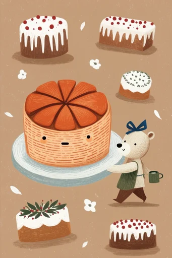 Nostalgic Folk Storybook style reference image — gouache and colored pencil