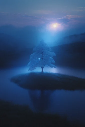 Luminous Nocturnal Mysticism style reference image — ethereal bioluminescence