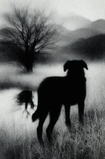 Atmospheric Monochrome Noir style AI image example 3