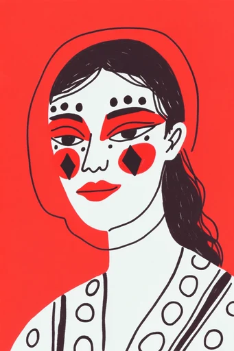 Graphic Mid-Century Whimsy style reference image — retro editorial aesthetic