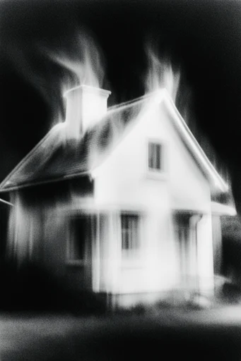 Ethereal Spectral Noir style reference image — heavy analog grain