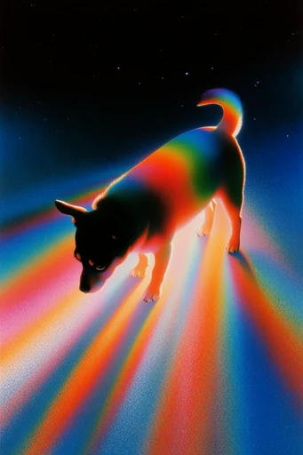 Chromatic Retro Surrealism style reference image — vintage sci-fi atmosphere