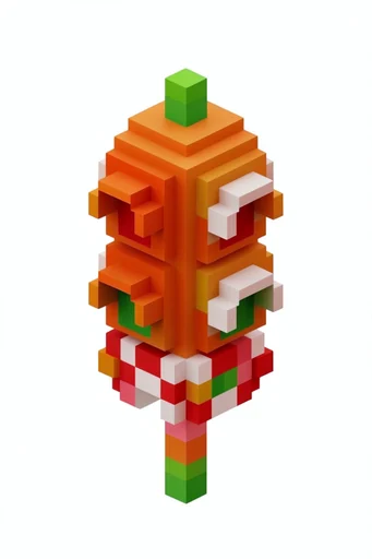 Glossy Isometric Voxel style reference image — isometric 3D render